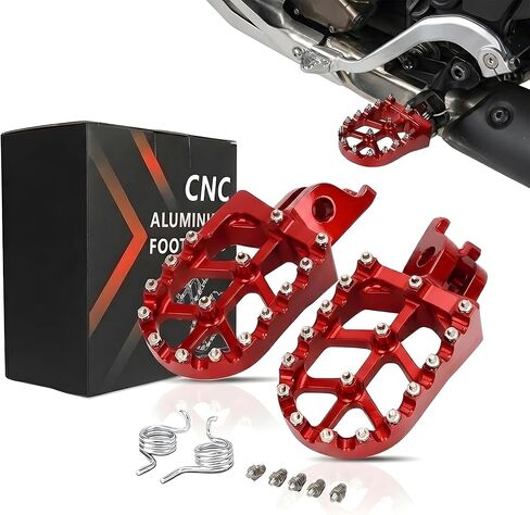 JFG RACING أوتاد قدم الدراجة الترابية، أوتاد قدم لراحة الدراجة النارية CNC لـ CR125 CR250 02-11/CRF150R 07-24/CRF250R 04-24/CRF300L 21-24/CRF450R 02-24/CRF250X 04-17/CRF250RX 19-24/CRF450RX CRF450X-أحمر in Kuwait