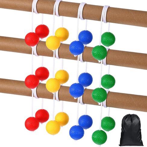 12 Pcs Ladder Ball Bolas Replacement, Made from Real Golf Balls, Tangle-Free Outdoor Toss Game Accessories for Yard Game, 4 Colors in Saudi Arabia