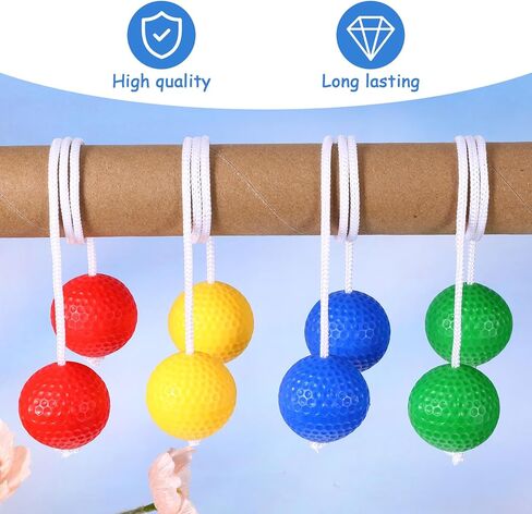 12 Pcs Ladder Ball Bolas Replacement, Made from Real Golf Balls, Tangle-Free Outdoor Toss Game Accessories for Yard Game, 4 Colors in Saudi Arabia