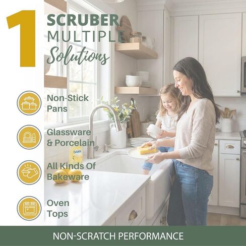 Peachy Clean Kitchen Dish Sponge & Scrubbers, Fresh Lemon Scent, Non-Scratch, Odor-Resistant, Durable Silicone Dish Sponges for Kitchen. in Saudi Arabia