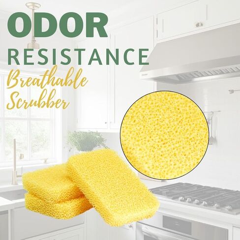 Peachy Clean Kitchen Dish Sponge & Scrubbers, Fresh Lemon Scent, Non-Scratch, Odor-Resistant, Durable Silicone Dish Sponges for Kitchen. in Saudi Arabia