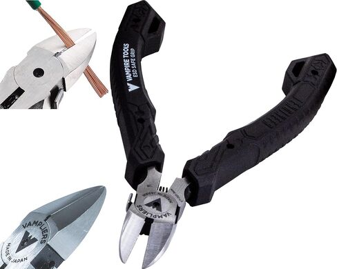 VAMPLIERS قواطع دقيقة مقاس 4.75 بوصة. صُنعت في اليابان. كماشة قطع جانبية بدرجة احترافية كماشة صغيرة. لأعمال لوحات الدوائر الكهربائية، وقطع الأسلاك النظيفة، والإصلاحات الإلكترونية. in Saudi Arabia