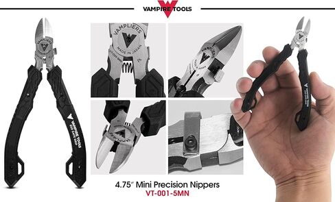 VAMPLIERS قواطع دقيقة مقاس 4.75 بوصة. صُنعت في اليابان. كماشة قطع جانبية بدرجة احترافية كماشة صغيرة. لأعمال لوحات الدوائر الكهربائية، وقطع الأسلاك النظيفة، والإصلاحات الإلكترونية. in Saudi Arabia