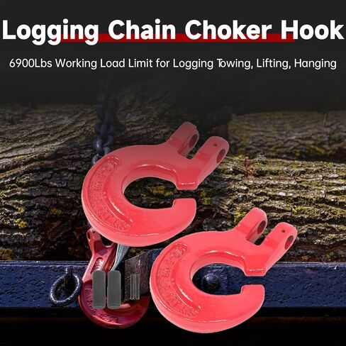 findmall 2Pcs 3/8" Logging Chain Choker Hook G80 Logging Choker 6900Lbs Working Load Limit for Logging Towing, Lifting, Hanging in Saudi Arabia