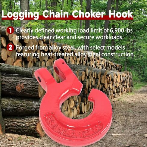 findmall 2Pcs 3/8" Logging Chain Choker Hook G80 Logging Choker 6900Lbs Working Load Limit for Logging Towing, Lifting, Hanging in Saudi Arabia