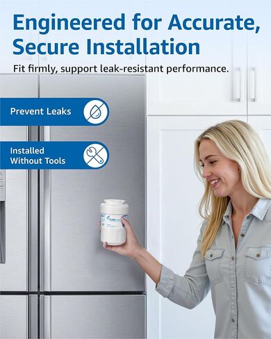 Filterlogic MWF Refrigerator Water filter, Replacement for GE® MWF, GE® Smart Water MWF, MWFINT, MWFP, MWFA, GWF, HDX FMG-1, GSE25GSHECSS, WFC1201, RWF1060, 197D6321P006, Kenmore 9991, r-9991 in Saudi Arabia