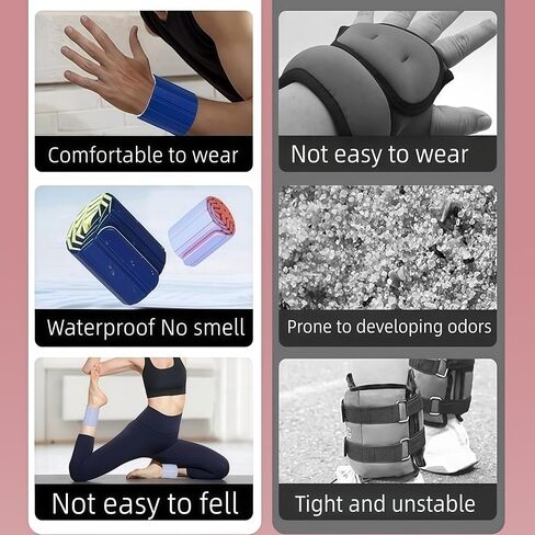 Upgraded Magnetic Ankle Weights & Wrist Weights 2 Pack (1.1 lbs Each), Silicone Waterproof Non-Slip Adjustable Wrist/Ankle Weights for Women Men, Portable Fashion Fitness Weights for Jogging Yoga Pilates Swimming HIIT, Ideal Workout Gift in Saudi Arabia