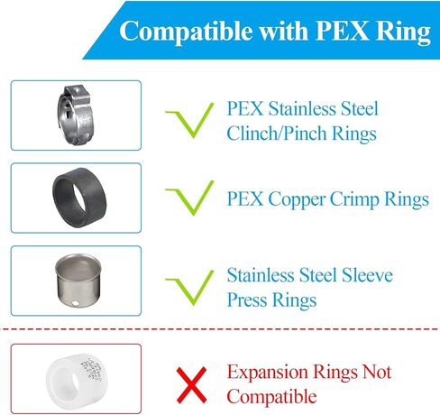 WiseWater 60 Pcs Pex Fittings, 1/2 inch T PEX Tee(20PCS) & 90 Degree Elbow & Straight Coupling, Brass Barb Crimp Pipe Fitting for Pex Pipe(Pack of 60), UPC Certified in Saudi Arabia