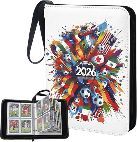Sports Card Binder 400 Pockets Sports Trading Cards Display Case with Soccer Card Sleeves Card Holder Protectors Set with Zipper for Football Baseball Basketball Cards Collectors Album in Saudi Arabia