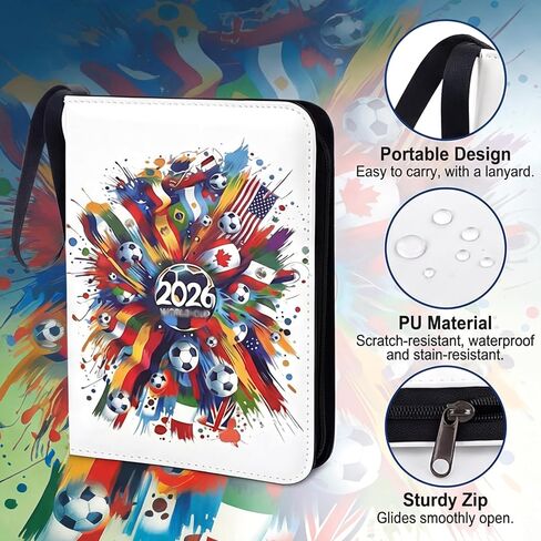 Sports Card Binder 400 Pockets Sports Trading Cards Display Case with Soccer Card Sleeves Card Holder Protectors Set with Zipper for Football Baseball Basketball Cards Collectors Album in Saudi Arabia