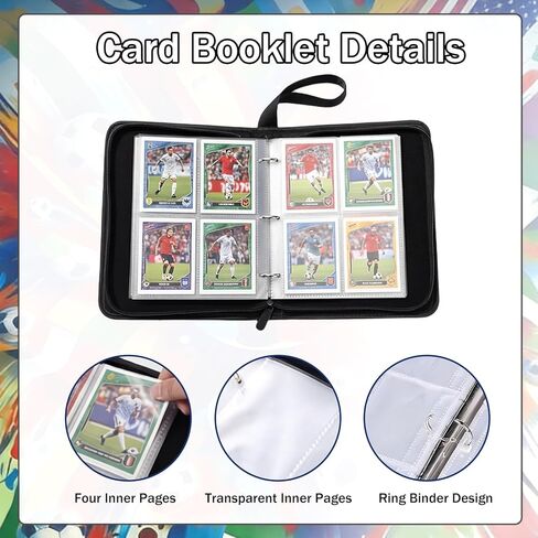 Sports Card Binder 400 Pockets Sports Trading Cards Display Case with Soccer Card Sleeves Card Holder Protectors Set with Zipper for Football Baseball Basketball Cards Collectors Album in Saudi Arabia