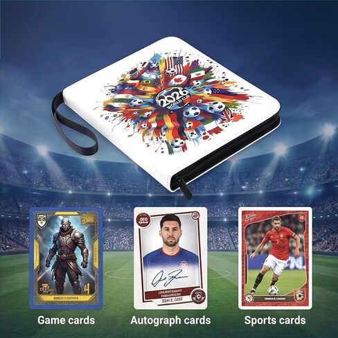 Sports Card Binder 400 Pockets Sports Trading Cards Display Case with Soccer Card Sleeves Card Holder Protectors Set with Zipper for Football Baseball Basketball Cards Collectors Album in Saudi Arabia