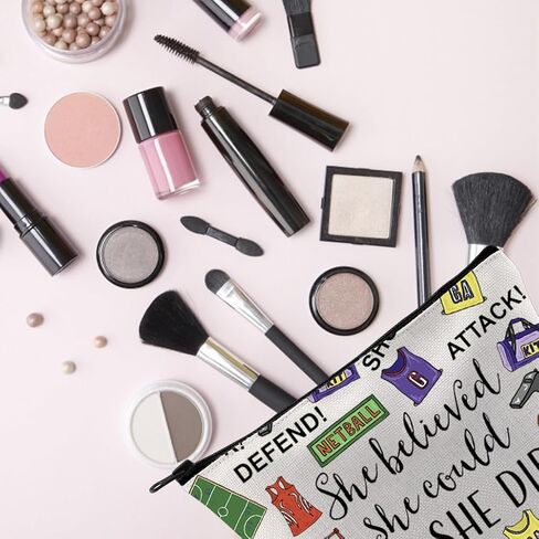 TSOTMO Netball Makeup Bag She Believed She Could So She Did Inspirational Gift Netball Appreciation Gift (Netball) in Saudi Arabia
