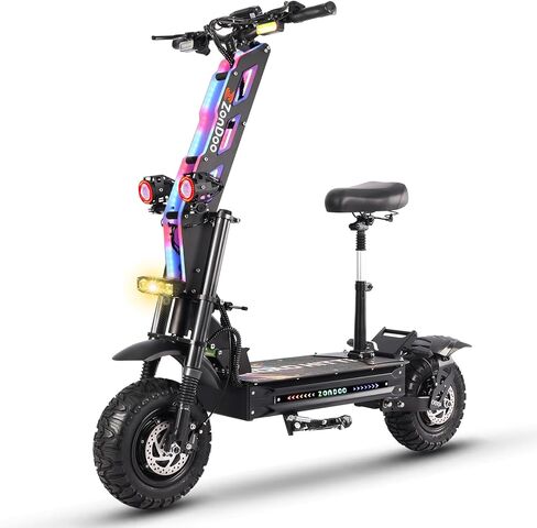 ZonDoo ZO03 RoadHitter Electric Scooter Adults 68 MPH, Dual Motor 10000W 70 Miles Range,Dual Hydraulic Suspension and Oil Brakes,13" All Terrain Off Road Tires Escooter with Seat for Adults in Saudi Arabia