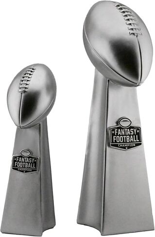 Fantasy Football Championship Trophy - Silver Finish Football Trophy Replica for League Winner, Premium Fantasy Trophy for Display, Durable Trophy Fantasy Football Award in Saudi Arabia