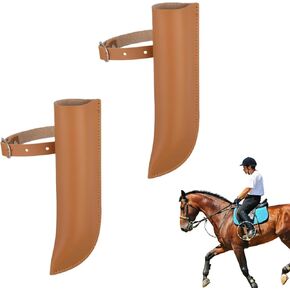 2 PCS Horse Flag Carrier PU Leather Flag Holder Pouch Boot Pole Flagpole Seat for Horse Training in Kuwait