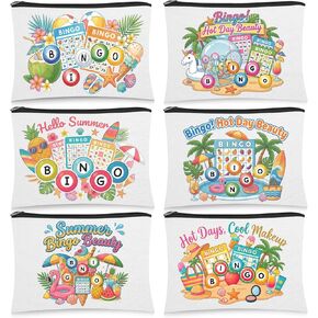 6 Pcs Bingo Cosmetic Bag Gifts for Women Bingo Stuff Accessories Makeup Bag Zippered Pouch for Galentines Game Lovers Prizes Supplies(Slogan Styles) in Saudi Arabia