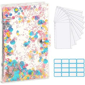 A6 واضح لينة PVC الموثق الميزانية غطاء دفتر مخطط مجلد النقدية نظام المغلف مع 8PCS جيوب سستة (A6 Clear-8pcs) in Kuwait