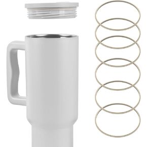 Linkidea 6 Pack Water Bottle Gasket Replacement Compatible with Simple Modern Trek 40oz Tumbler, Silicone O Ring Leak Proof Rubber Seal with Tweezer for Bottle Lid, Apricot in Kuwait