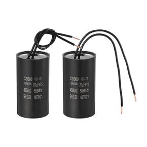 PATIKIL 20uf CBB60 Run Capacitor, 2 Pcs AC 450V 2 Wires 50/60Hz Motor Running Capacitor 70x37x70, Black in Kuwait