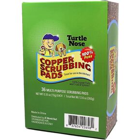 Turtle Nose Copper Scrubbing Pads / 6 Multi-Purpose Scrubbing Pads / 100% Pure (6, BROWN) in Saudi Arabia