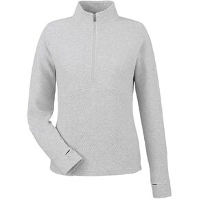 North End Ladies' Spirit Textured Quarter-Zip, PLATINUM HEATHER, S in Kuwait