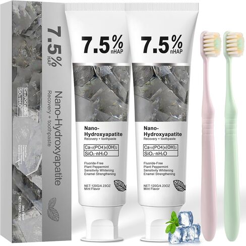 2PCS Nano Hydroxyapatite Toothpaste for Advanced Enamel Protection and Tooth Strengthening, Gentle and Effective Formula, Gentle Mint, Fresh Breath, Reduce Tooth Sensitivity in Saudi Arabia