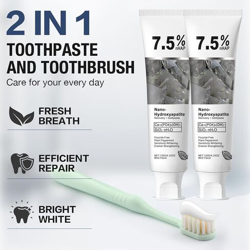 2PCS Nano Hydroxyapatite Toothpaste for Advanced Enamel Protection and Tooth Strengthening, Gentle and Effective Formula, Gentle Mint, Fresh Breath, Reduce Tooth Sensitivity in Saudi Arabia