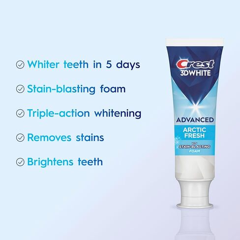 Crest Toothpaste 3DWhite Advanced Teeth Whitening, Arctic Fresh, 3.3 oz, Pack of 2 in Saudi Arabia