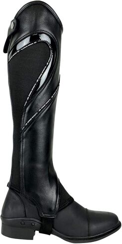 AK Sporty Soft Full Grain Leather Horse Riding Half Chaps Snug Fit Durable Zip Elastic Panels Comfortable for Men & Women in Saudi Arabia