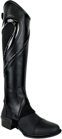 AK Sporty Soft Full Grain Leather Horse Riding Half Chaps Snug Fit Durable Zip Elastic Panels Comfortable for Men & Women in Saudi Arabia