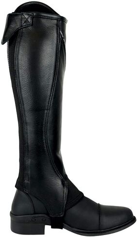 AK Sporty Soft Full Grain Leather Horse Riding Half Chaps Snug Fit Durable Zip Elastic Panels Comfortable for Men & Women in Saudi Arabia