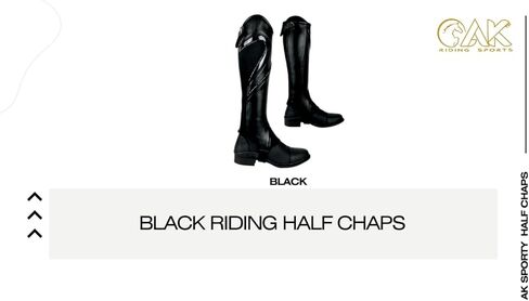 AK Sporty Soft Full Grain Leather Horse Riding Half Chaps Snug Fit Durable Zip Elastic Panels Comfortable for Men & Women in Saudi Arabia