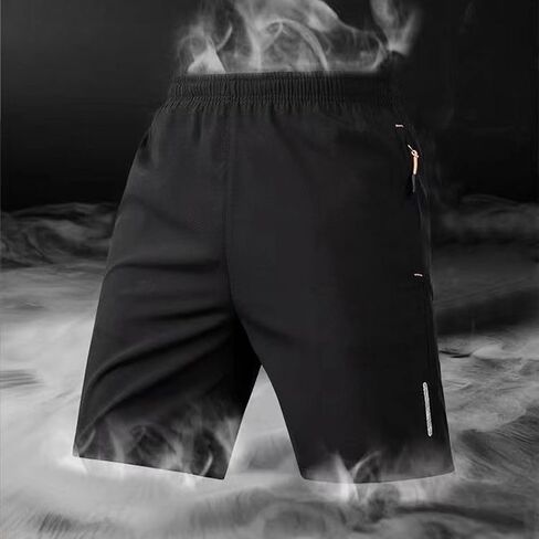 3 PCS Men's Sports Shorts with Zipper Pockets – Elastic Waist Casual Gym & Running Wear in Saudi Arabia