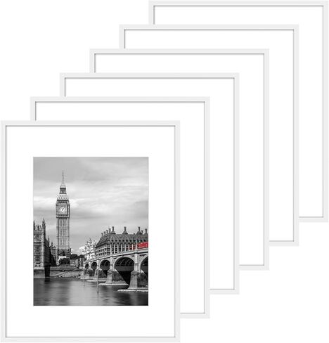 مجموعة إطارات ملصقات Fixwal مقاس 16 × 20 مكونة من 6 قطع مع زجاج بلاستيكي مقاوم للكسر، وحدود رفيعة وإطارات صور خفيفة الوزن للجدار، طبيعية in Kuwait