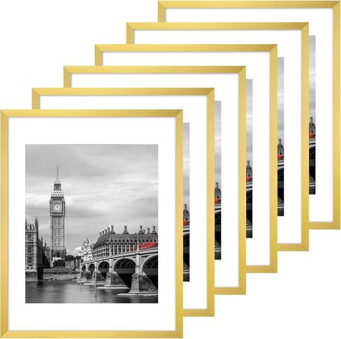 مجموعة إطارات ملصقات Fixwal مقاس 16 × 20 مكونة من 6 قطع مع زجاج بلاستيكي مقاوم للكسر، وحدود رفيعة وإطارات صور خفيفة الوزن للجدار، طبيعية in Kuwait
