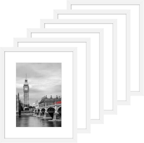 مجموعة إطارات ملصقات Fixwal مقاس 16 × 20 مكونة من 6 قطع مع زجاج بلاستيكي مقاوم للكسر، وحدود رفيعة وإطارات صور خفيفة الوزن للجدار، طبيعية in Kuwait