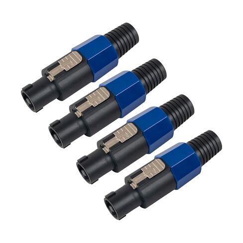 4 Pack Professional Speaker Adapter Connectors - Audio Speaker Plug Twist Lock 4 Extremely Compatible with Neutrik SpeakON NA4LJ, NA4LJX, NL4MP, NL4MPR, NL4FC, NL4FX (Type 2/Blue) in Saudi Arabia