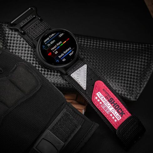 حزام نايلون 20 مم متوافق مع Garmin Vivoactive6/5/3، Forerunner 165/55/645/245 Music، متوافق مع Amazfit Active Premium 45 مم، حزام بديل من النايلون الناعم 20 مم. in Kuwait