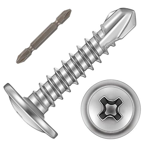 LEIFIDE 500pcs #8 x 3/4" Stainless Steel Self Tapping Screws, Phillips Drive Modified Truss Head, 410 Stainless Steel Sheet Metal Screws for Metal, Plastic, Wood in Saudi Arabia