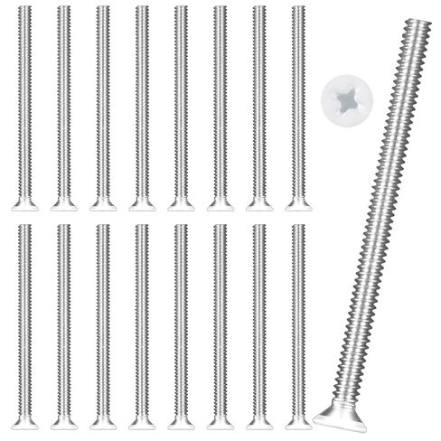 40Pcs Extra Long Outlet Screws, 6-32 x 1-1/2 Inch White Painted Flat Head Machine Screws Wall Plate Screws for Fix Repair Wonky and Sunken Outlet in Saudi Arabia