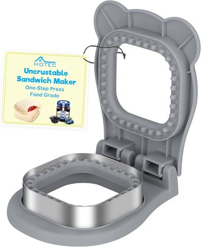 HOTEC Uncrustable Sandwich Maker, Crustless Sandwich Cutter and Sealer Food Grade Bread Cutter for Kids Lunch Box & Bento, Light Grey in Kuwait