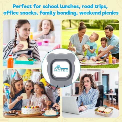 HOTEC Uncrustable Sandwich Maker, Crustless Sandwich Cutter and Sealer Food Grade Bread Cutter for Kids Lunch Box & Bento, Light Grey in Kuwait