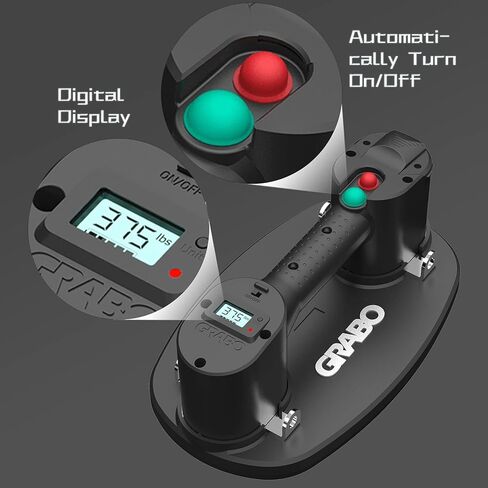 رافع كأس كهربائي محمول من GRABO Pro-Lifter 20 للجرانيت والبلاط والحجر والخشب والزجاج والأرصفة الخرسانية وأداة رفع الحوائط الجافة بوزن 375 رطلًا بحد أقصى in Saudi Arabia