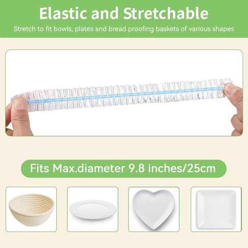 Plastic Bowl Covers, 100 PCS PE for Food Grade Food Covers, Elastic Bowl Covers for Bread Proofing, Reusable Plate Dish Cover, Stretchable Fresh Keeping Bags for Food Storage (100 pieces) in Saudi Arabia