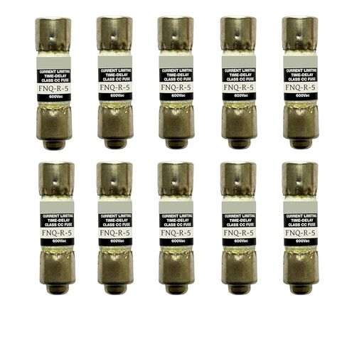 10-Pack New FNQ-R-5 FNQ-R-5A FNQ-R 5A 600Vac Time Delay Fuse，FNQ-R-5A Class CC Current Limiting Fuse in Kuwait