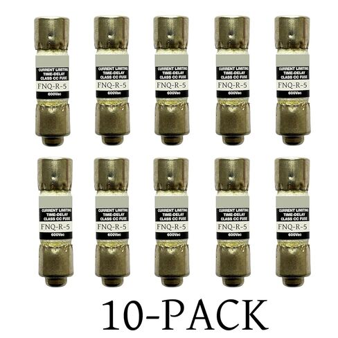 10-Pack New FNQ-R-5 FNQ-R-5A FNQ-R 5A 600Vac Time Delay Fuse，FNQ-R-5A Class CC Current Limiting Fuse in Kuwait
