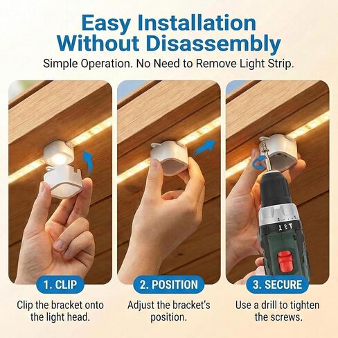75 دعامة تثبيت لـ Govee Outdoor Lights Pro (706 فقط)، مشابك إضاءة مثبتة بمسمار للأسقف والأفاريز - حوامل تمديد مقاومة للطقس لتأمين ملحقات الديكور الخارجية (أبيض) in Saudi Arabia