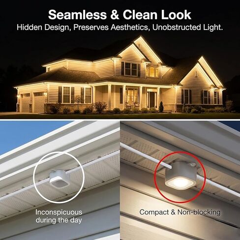 75 دعامة تثبيت لـ Govee Outdoor Lights Pro (706 فقط)، مشابك إضاءة مثبتة بمسمار للأسقف والأفاريز - حوامل تمديد مقاومة للطقس لتأمين ملحقات الديكور الخارجية (أبيض) in Saudi Arabia