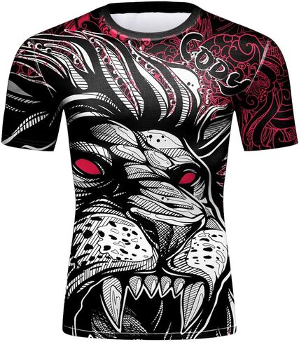 Red Plume Men's Compression Fitness Shirt,Bat Printing Sports Wicking T-Shirt in Saudi Arabia